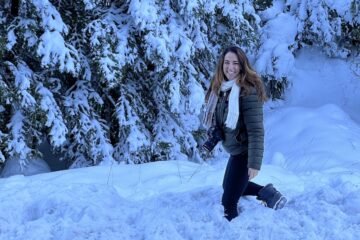 Snow during winter in Greece