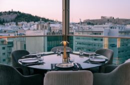 Dining table in Zale rooftop in Athens